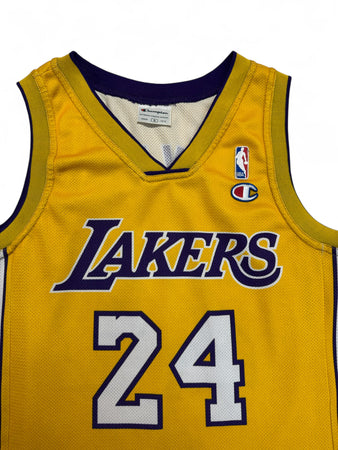 Vintage Champion Jersey 90s Lakers #24 Bryant Made In Italy Gelb S