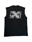 Vintage WWE Tanktop 90s "Two Words S*ck It" Schwarz L