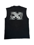 Vintage WWE Tanktop 90s "Two Words S*ck It" Schwarz L