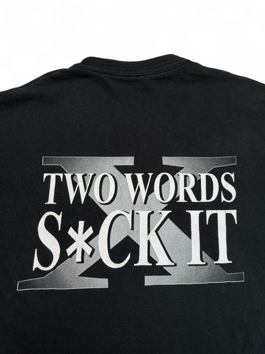 Vintage WWE Tanktop 90s "Two Words S*ck It" Schwarz L