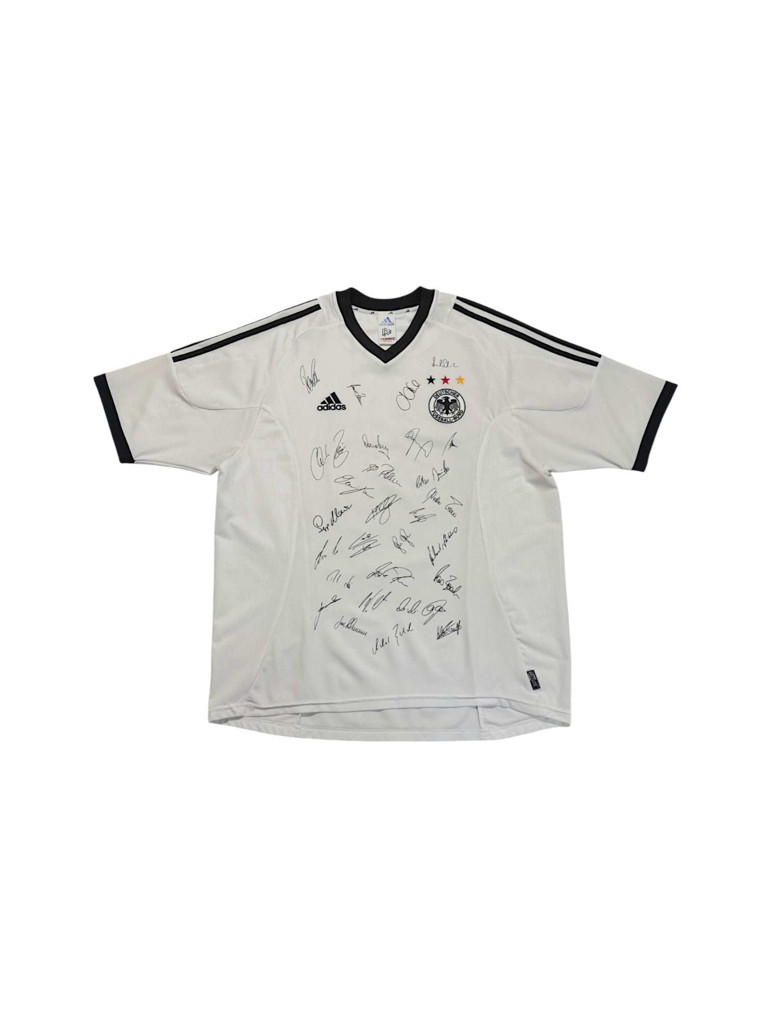 2002 Adidas Trikot DFB Mit Unterschriften Weiß