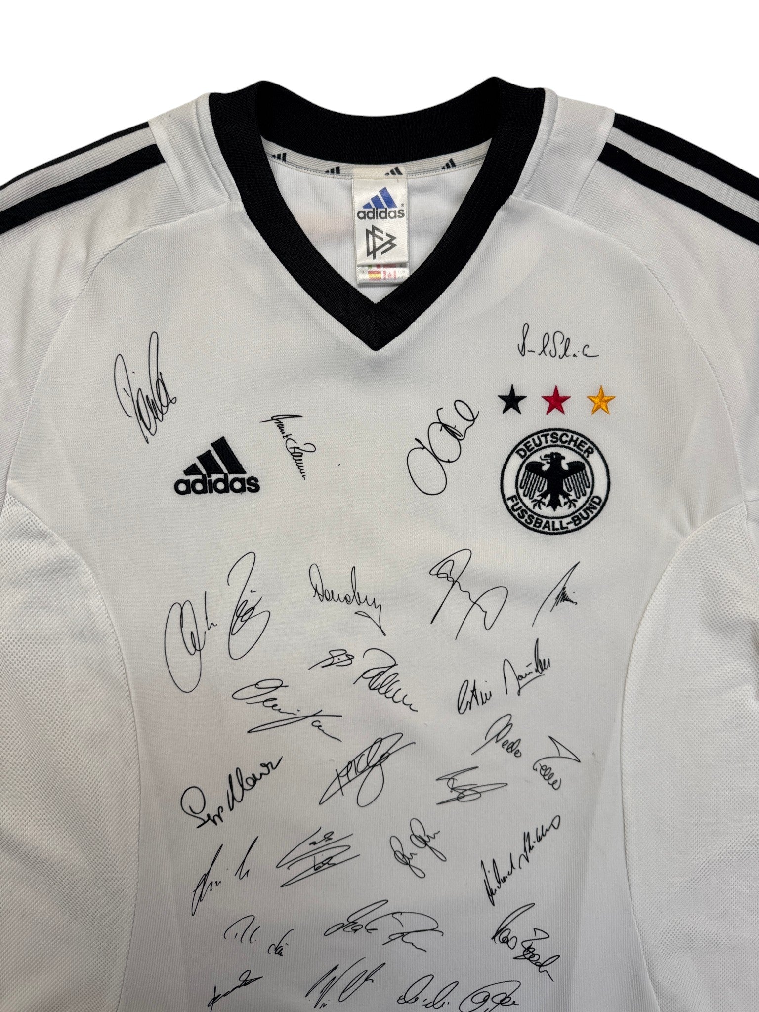 2002 Adidas Trikot DFB Mit Unterschriften Weiß
