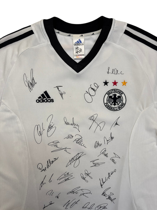 2002 Adidas Trikot DFB Mit Unterschriften Weiß