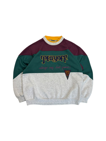 Vintage Lotto Sweater 90s Basket Italia "Playoff" Grau Grün L-XL