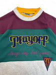 Vintage Lotto Sweater 90s Basket Italia "Playoff" Grau Grün L-XL