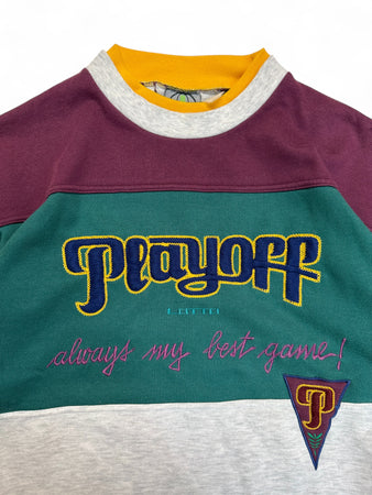 Vintage Lotto Sweater 90s Basket Italia "Playoff" Grau Grün L-XL