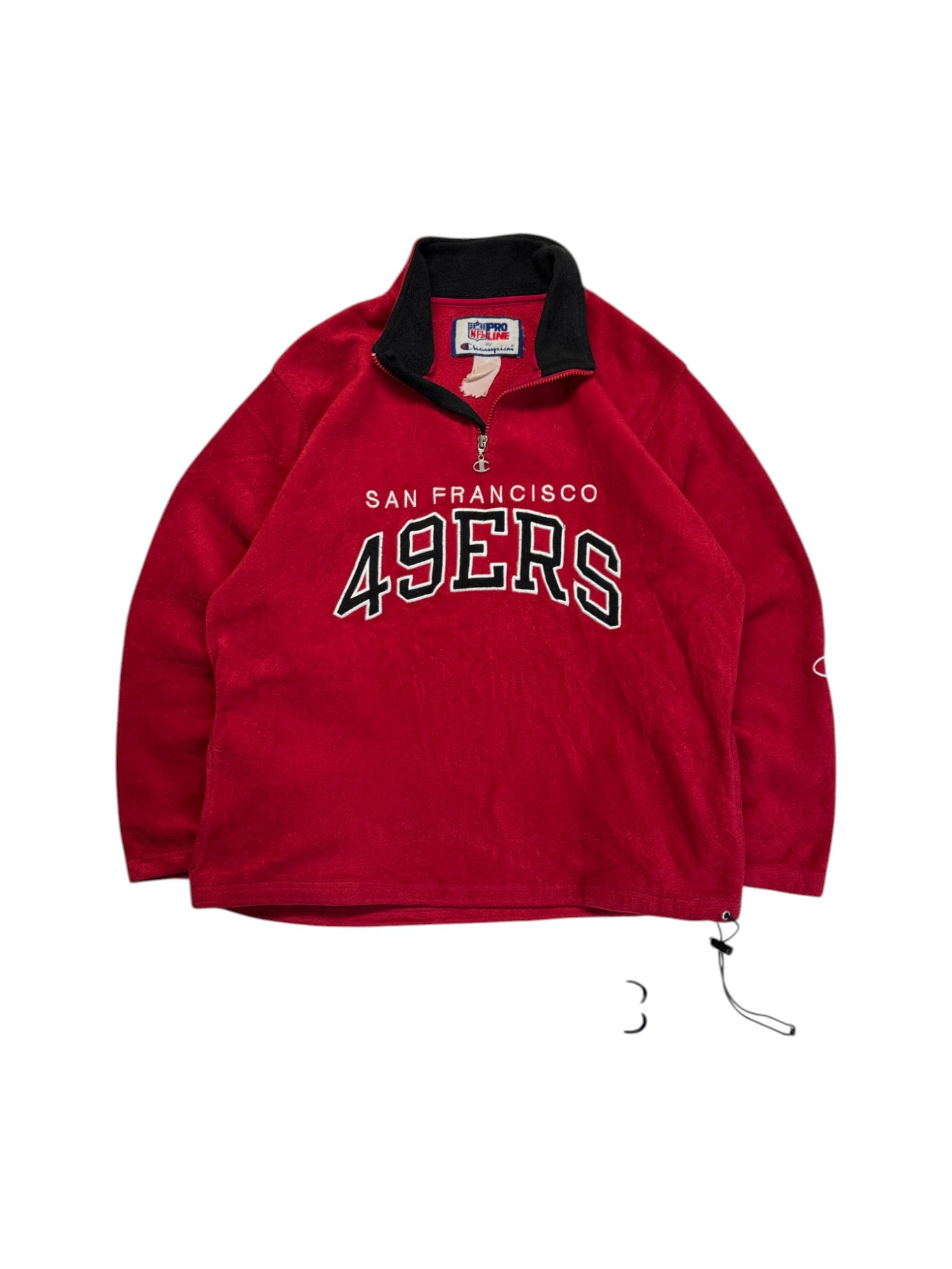 Vintage Champion Pro Line Fleecejacke 90s Halfzip San Francisco 49ers Rot L-XL