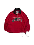 Vintage Champion Pro Line Fleecejacke 90s Halfzip San Francisco 49ers Rot L-XL