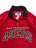 Vintage Champion Pro Line Fleecejacke 90s Halfzip San Francisco 49ers Rot L-XL