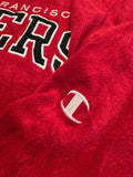 Vintage Champion Pro Line Fleecejacke 90s Halfzip San Francisco 49ers Rot L-XL