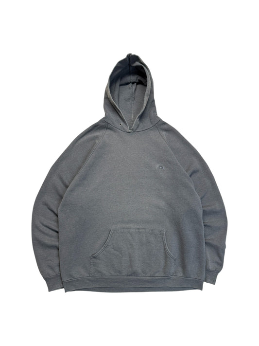 Vintage Fruit Of The Loom Hoodie 90s Blank Faded Grau L-XL
