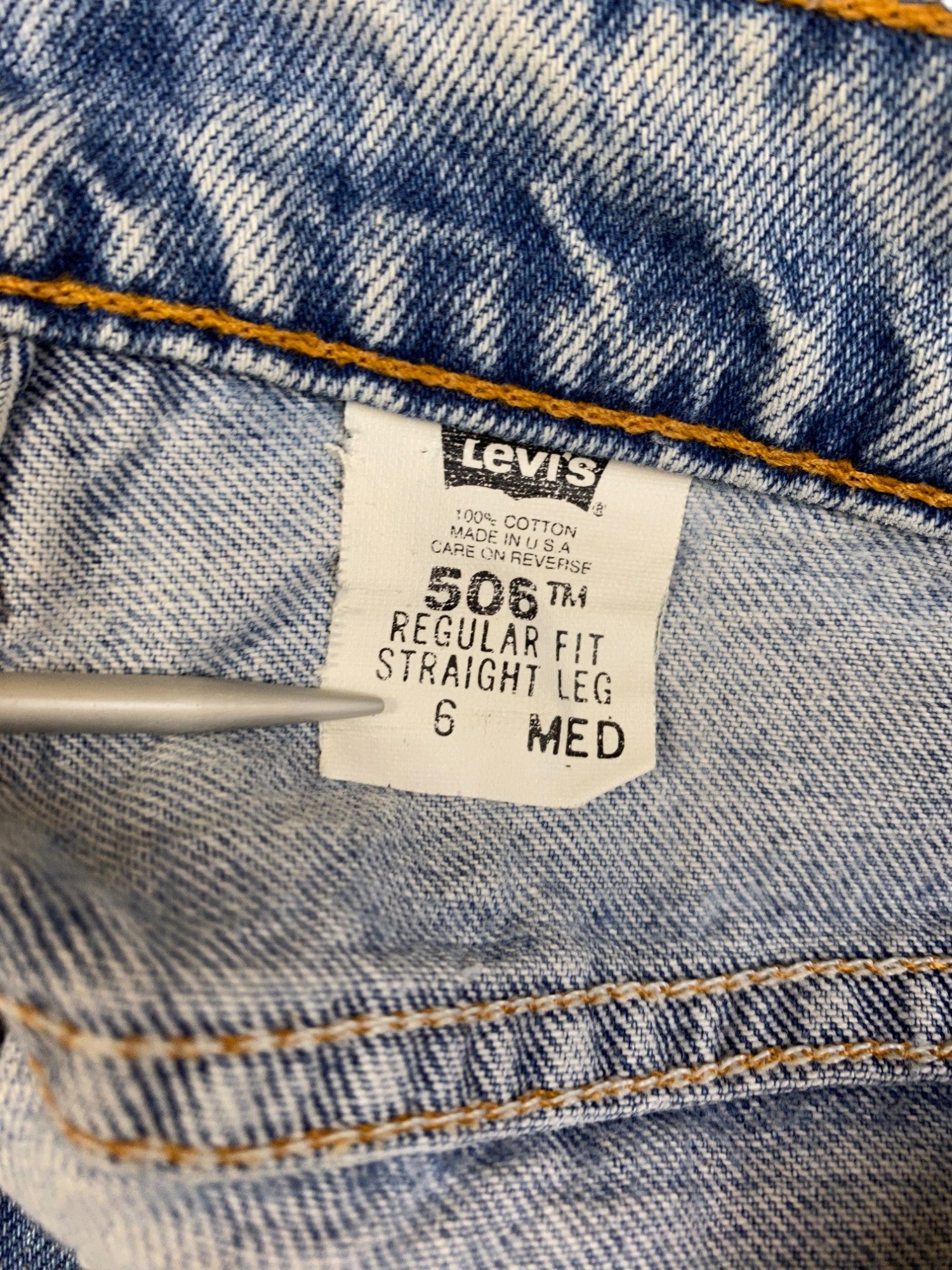 Vintage Levis Jeans 506 Regular Fit Straight Leg Damen Stoned Washed 6 MED