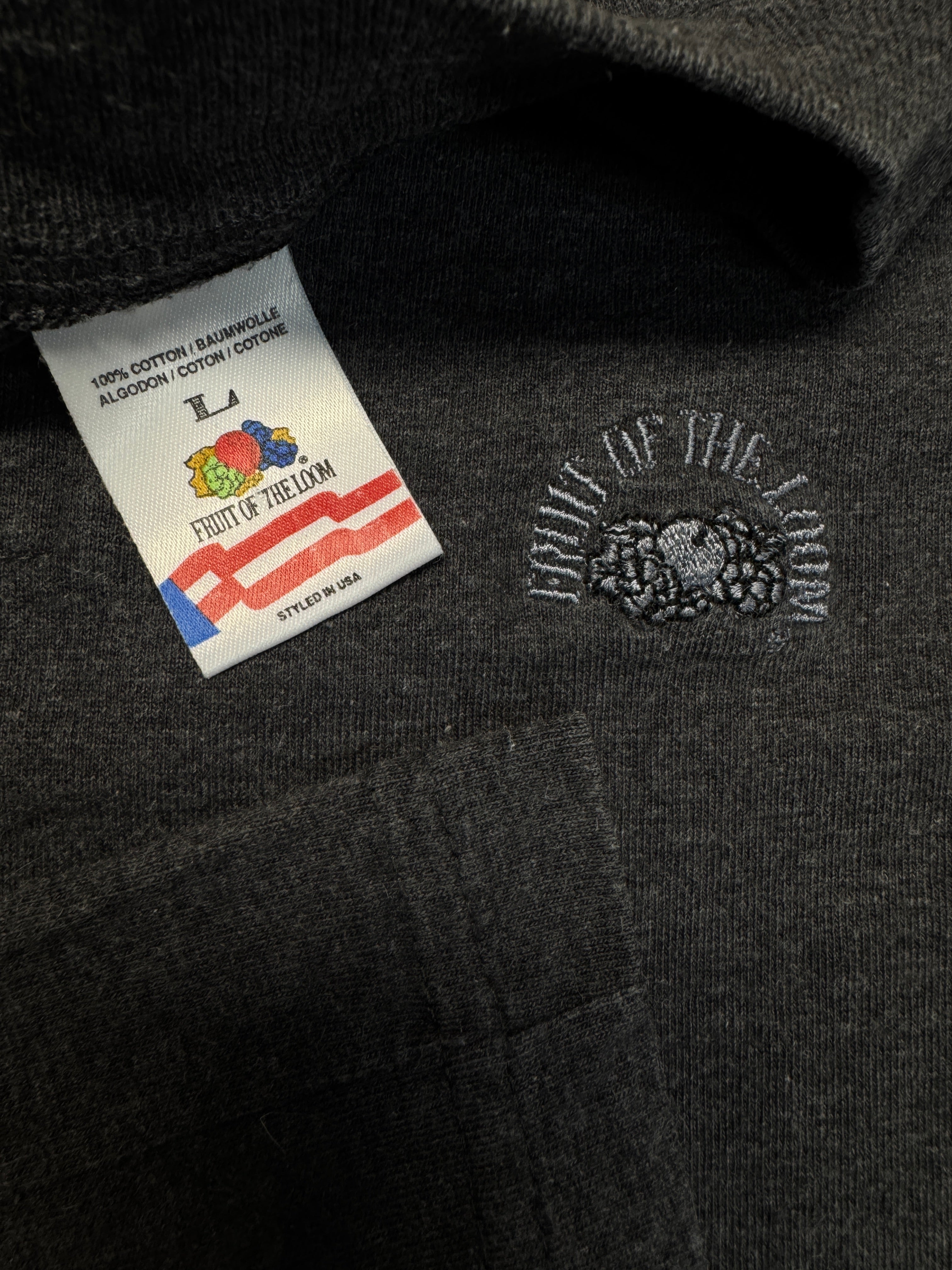 Vintage Fruit Of The Loom Henley Shirt 90s Grau L