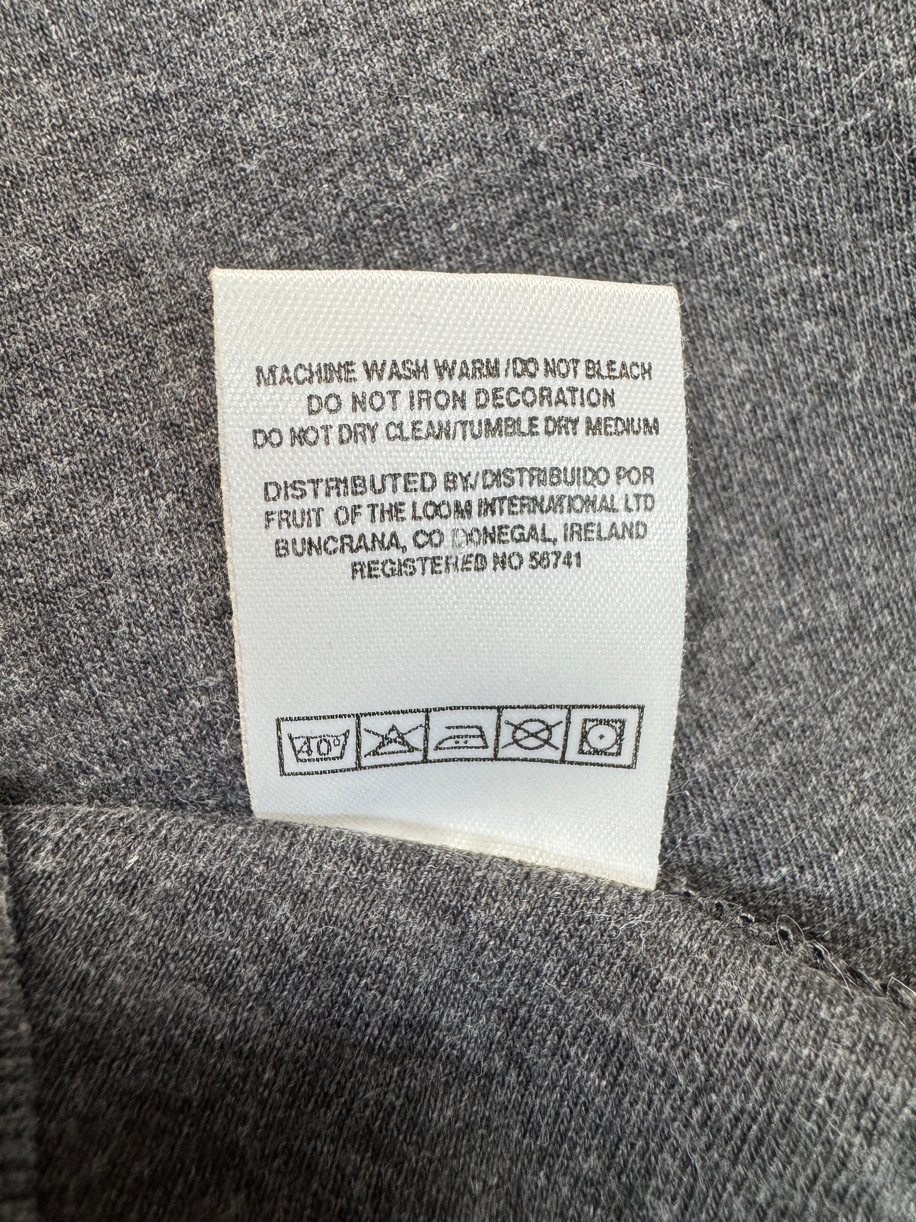 Vintage Fruit Of The Loom Henley Shirt 90s Grau L