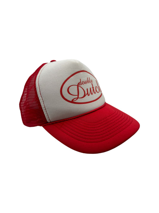 Vintage Cap "Double Dutch" Von Dutch Bootleg Mesch Weiß Rot One Size