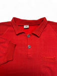 Vintage Fruit Of The Loom Sweater Mit Polokragen 80s Blank Rot M
