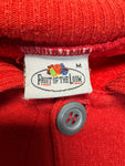 Vintage Fruit Of The Loom Sweater Mit Polokragen 80s Blank Rot M
