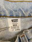 Vintage Levis Jeans 951 Orange Tab Relaxed Fit Tapered Leg Damen Stoned Washed 10 LONG