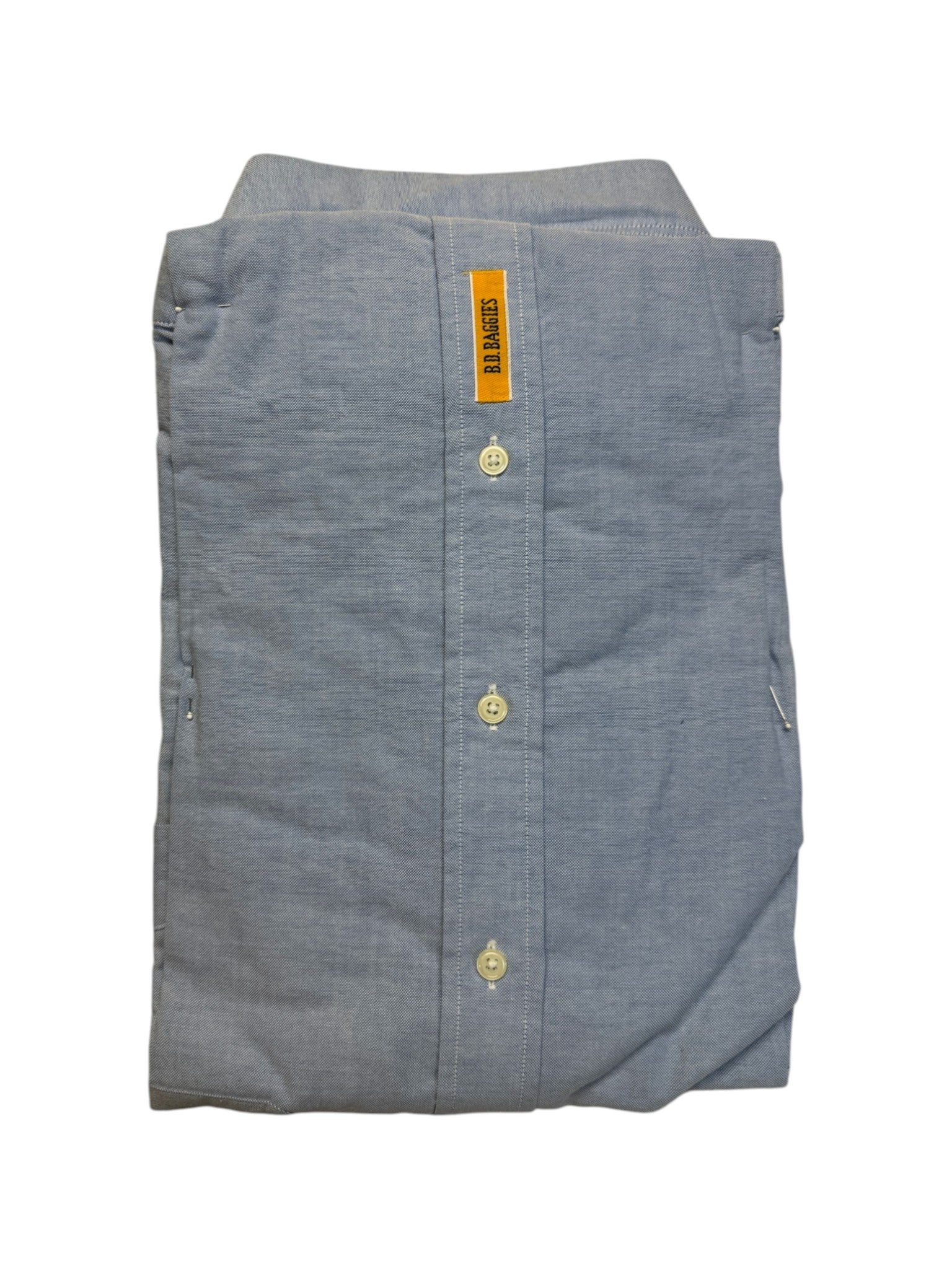 90s BD Baggies Hemd Deadstock Button Down Made In USA Hellblau XL