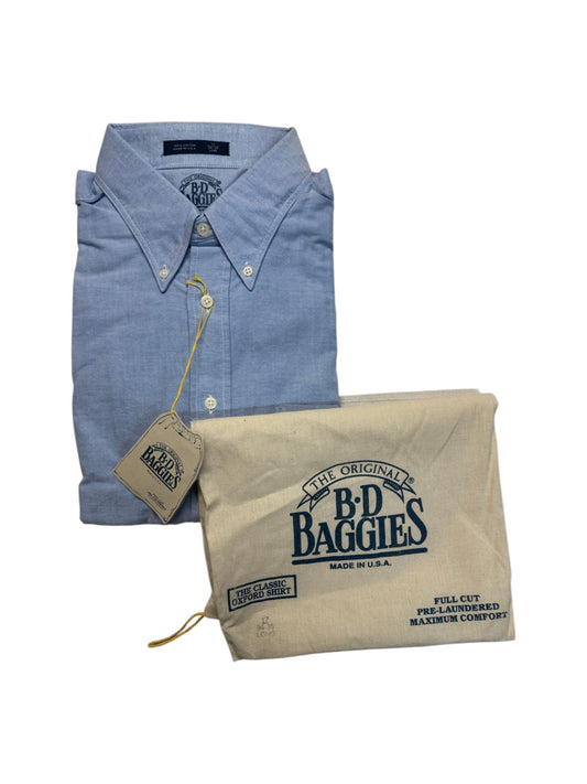 90s BD Baggies Hemd Deadstock Button Down Made In USA Hellblau XL