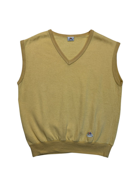 Vintage Fruit Of The Loom Pullunder 80s Gelb M