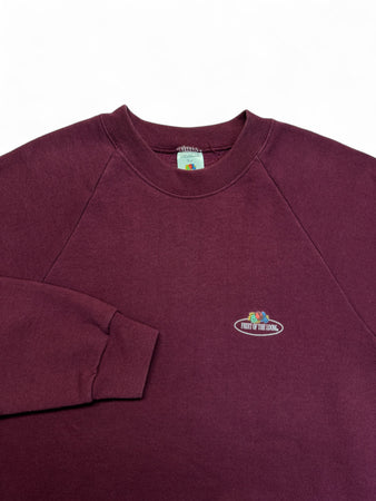 Vintage Fruit Of The Loom Sweater 90s Blank Made In Ireland Dunkelrot L