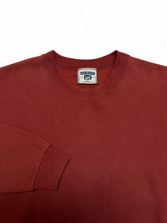 Vintage Lee Sweater 90s Blank Made In USA Dunkelrot XL