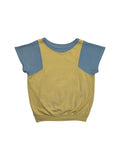 Vintage Fruit Of The Loom Shirt 80s Pikee 50/50 Gelb Blaugrau L