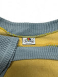 Vintage Fruit Of The Loom Shirt 80s Pikee 50/50 Gelb Blaugrau L