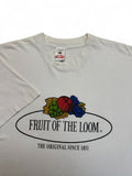 Vintage Fruit Of The Loom Shirt 90s Logo Print Made In Ireland Single Stitch Weiß L