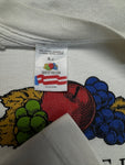 Vintage Fruit Of The Loom Shirt 90s Logo Print Made In Ireland Single Stitch Weiß L