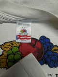 Vintage Fruit Of The Loom Shirt 90s Logo Print Made In Ireland Single Stitch Weiß L