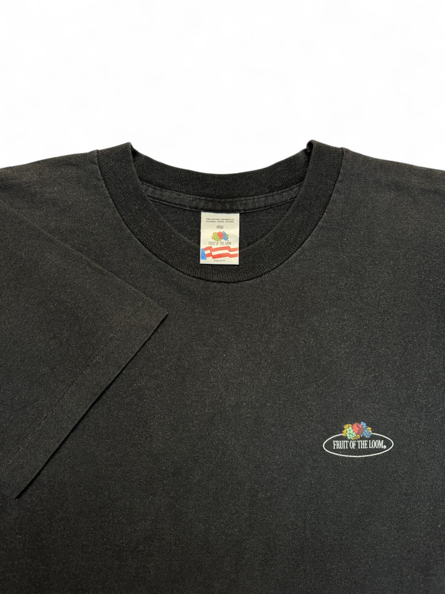 Vintage Fruit Of The Loom Shirt 90s Blank Made In Ireland Single Stitch Schwarz S