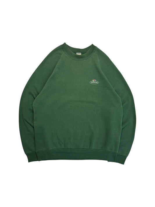 Vintage Fruit Of The Loom Sweater 90s Blank Made In Ireland Grün L