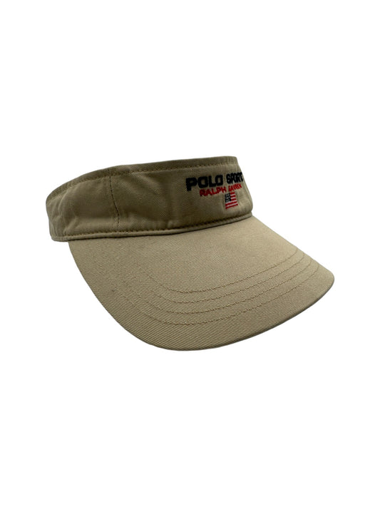 Vintage Ralph Lauren Cap/Steckschirm Polo Sport Tennis Beige/Braun One Size