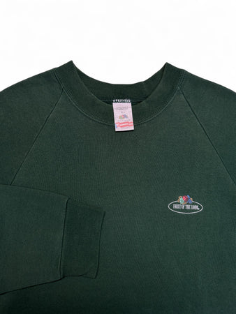 Vintage Fruit Of The Loom Sweater 90s Blank Made In Ireland Grün L