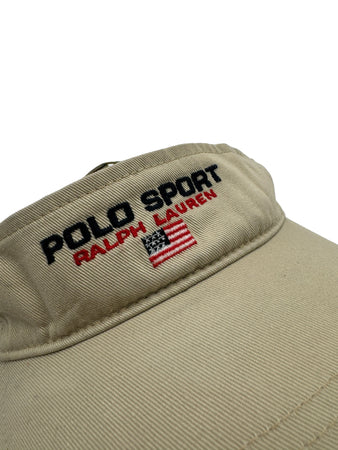 Vintage Ralph Lauren Cap/Steckschirm Polo Sport Tennis Beige/Braun One Size
