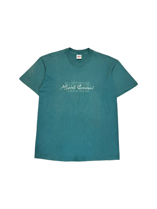 90s Anvil Souvenir Shirt "Washington Hood Canal" Single Stitch Made In USA Grün L