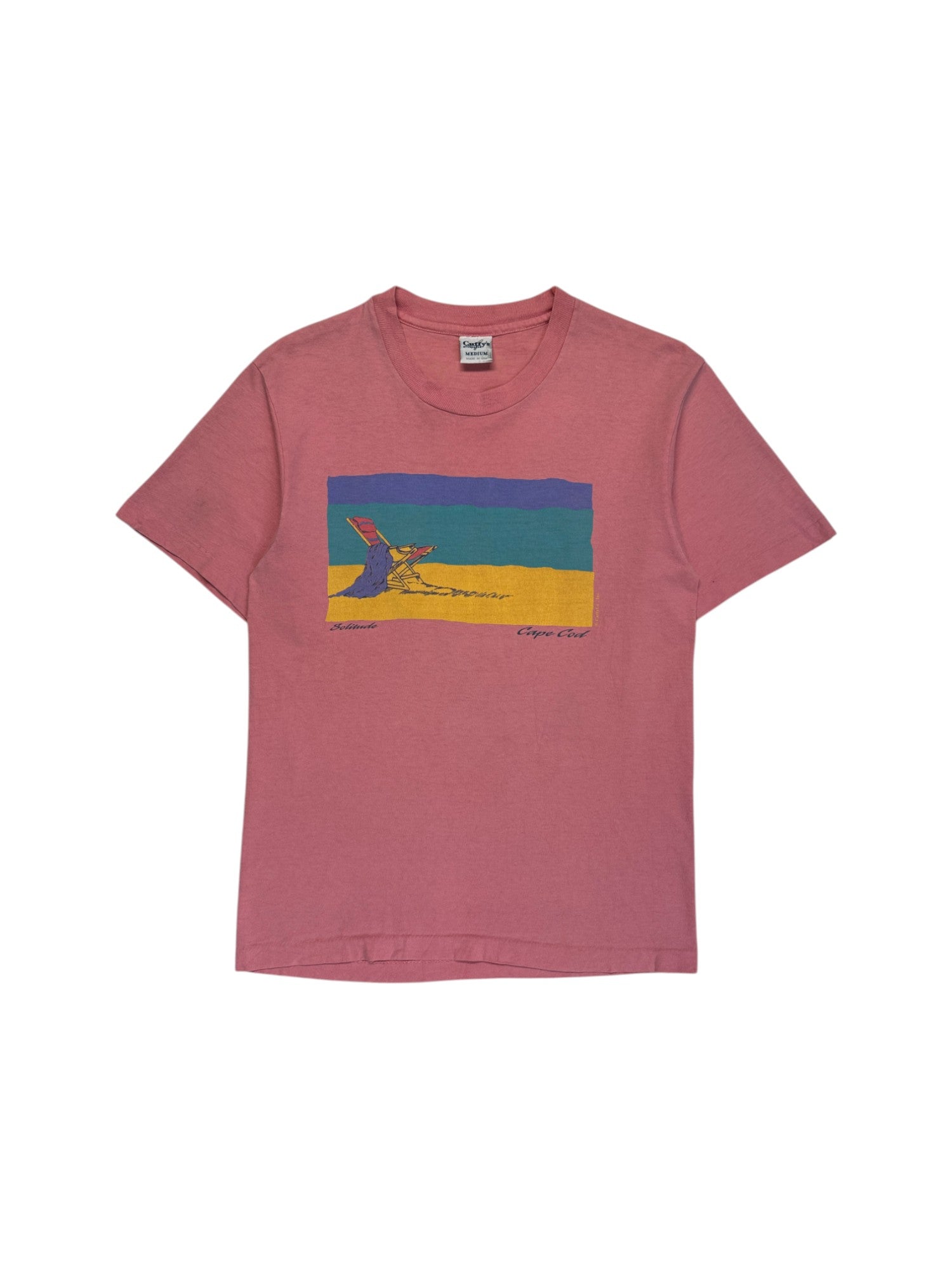 90s Cuffy's Souvenir Shirt "Cape Cod - Solitude" Made In USA, Single Stitch Altrosa M
