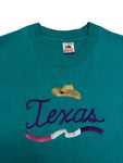 90s Fruit Of The Loom Souvenir Shirt "Texas" Made In USA Single Stitch Türkis L
