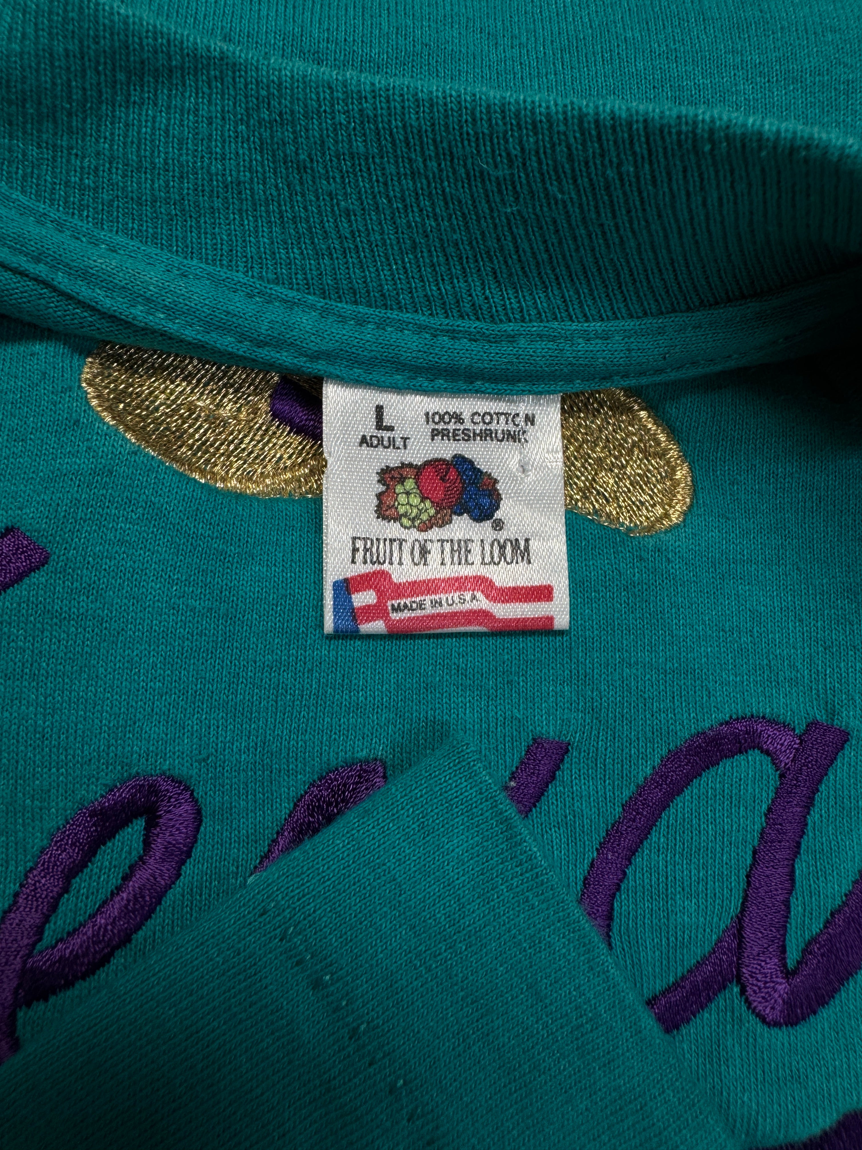 90s Fruit Of The Loom Souvenir Shirt "Texas" Made In USA Single Stitch Türkis L