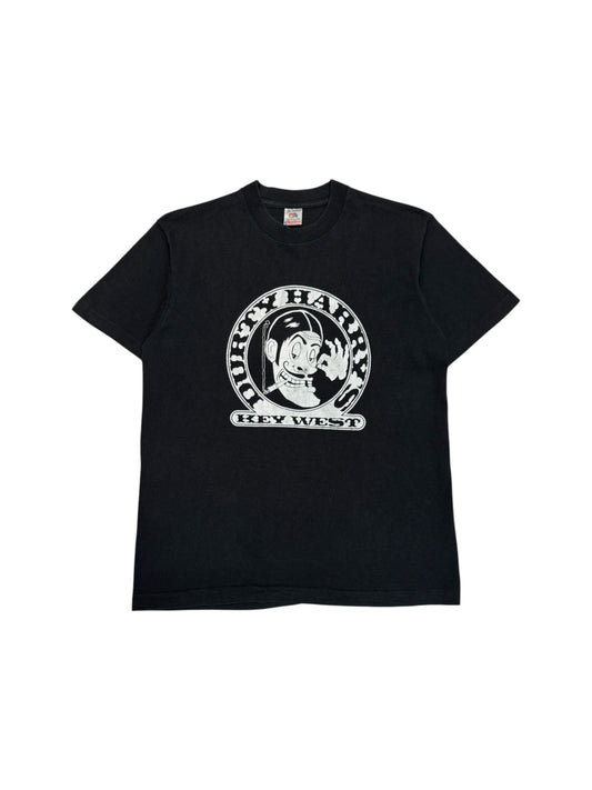 90s Fruit Of The Loom Souvenir Shirt "Dirty Harry’s Key West" Made In USA Single Stitch Schwarz M