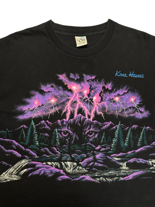 90s Cal Cru Souvenir Shirt "Kona, Hawaii" By Habitat Made In USA Schwarz XL