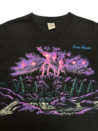 90s Cal Cru Souvenir Shirt "Kona, Hawaii" By Habitat Made In USA Schwarz XL