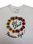 90s Hanes Souvenir Shirt "Get Leid - Hawaiian Style!" Made In USA Single Stitch Weiß L