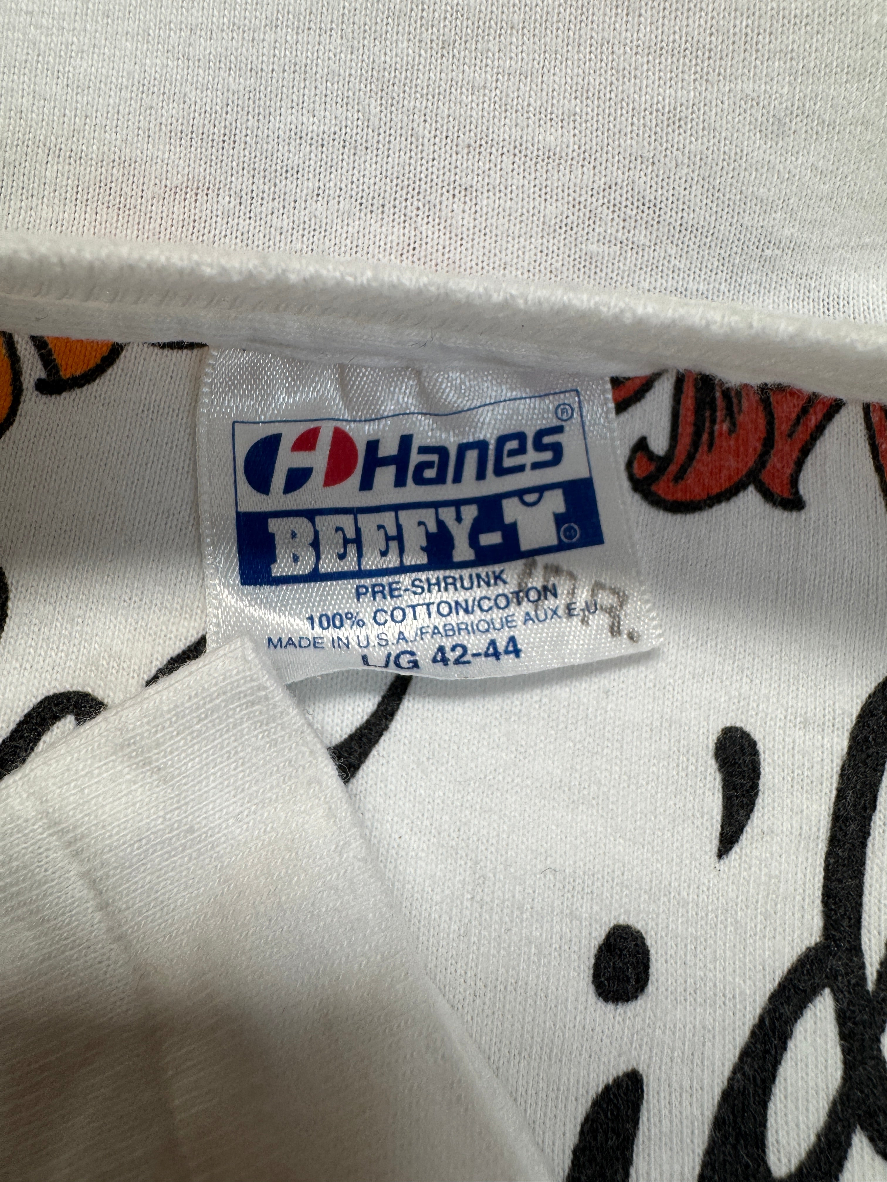 90s Hanes Souvenir Shirt "Get Leid - Hawaiian Style!" Made In USA Single Stitch Weiß L