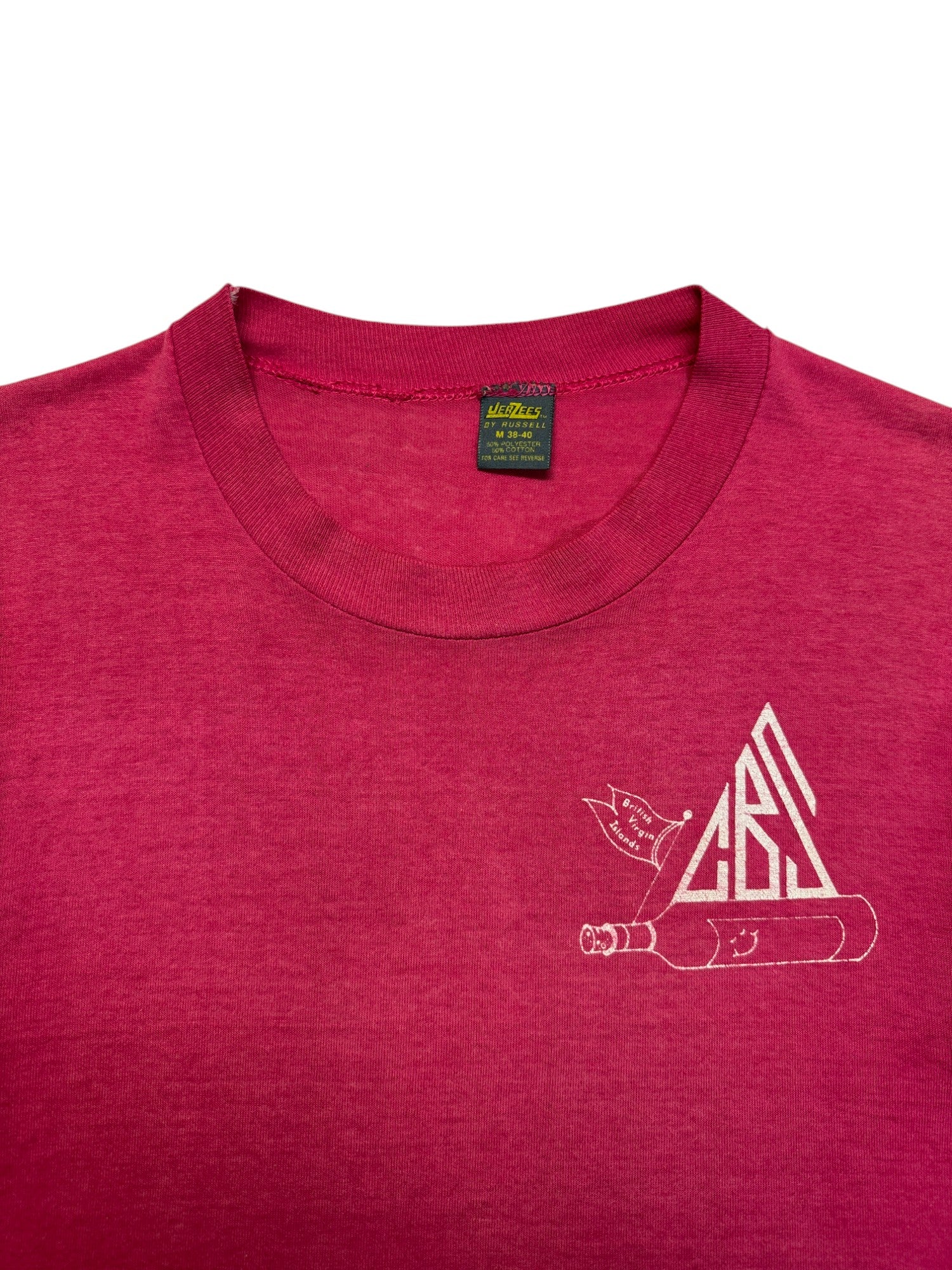 80s Jerzees Souvenir Shirt "British Virgin Islands" Made In USA Single Stitch Rosa M
