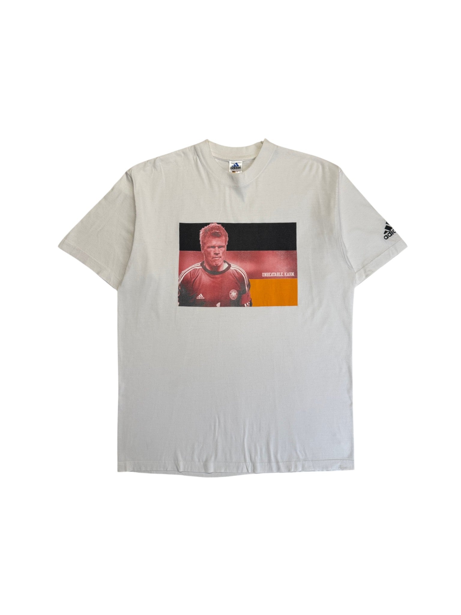 90s/00s Adidas Shirt "Unbeatable Kahn" Weiß