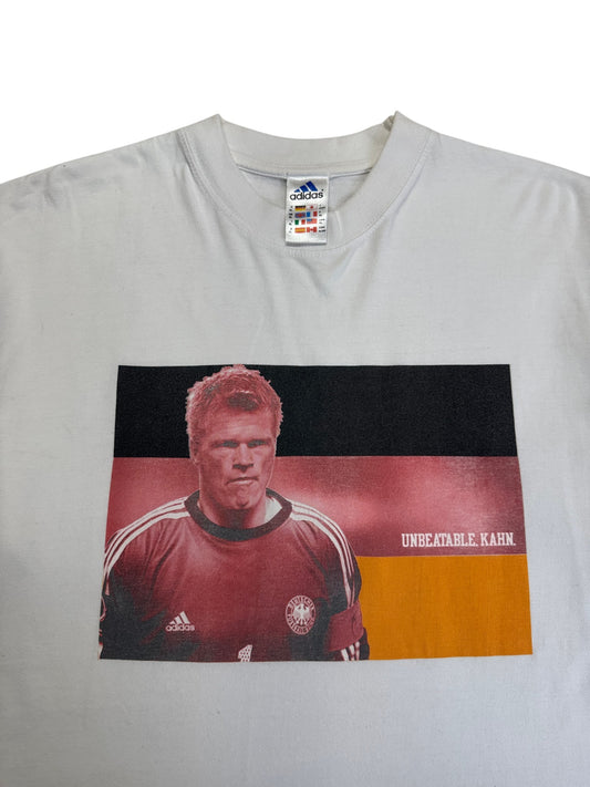 90s/00s Adidas Shirt "Unbeatable Kahn" Weiß