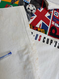 1993 Adidas Shirt Brazil Vs. England US Cup Single Stitch Made In USA Weiß